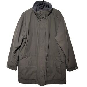 Lands End Women's‎ L (14-16) Olive Green Fleece Lined Hooded Winter Parka Jacket